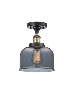 Bell - 1 Light - 8 inch - Black Antique Brass - Semi-Flush Mount (916-1C-BAB-G73-LED)