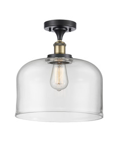 Bell - 1 Light - 12 inch - Black Antique Brass - Semi-Flush Mount (916-1C-BAB-G72-L)