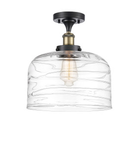 Bell - 1 Light - 12 inch - Black Antique Brass - Semi-Flush Mount (916-1C-BAB-G713-L-LED)