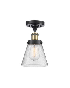 Cone - 1 Light - 6 inch - Black Antique Brass - Semi-Flush Mount (916-1C-BAB-G64-LED)