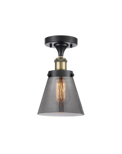 Cone - 1 Light - 6 inch - Black Antique Brass - Semi-Flush Mount (916-1C-BAB-G63-LED)