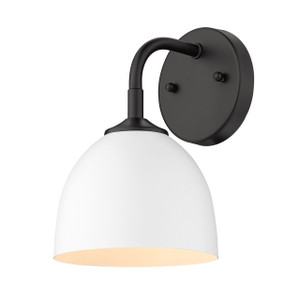 Zoey 1-Light Wall Sconce in Matte Black with Matte White Shade (6956-1W BLK-WHT) Zoey 1-Light Wall Sconce in Matte Black with Matte White Shade (6956-1W BLK-WHT)