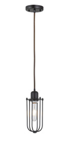 Muselet - 1 Light - 5 inch - Oil Rubbed Bronze - Cord hung - Mini Pendant (900-1P-OB-CE225-OB-LED)