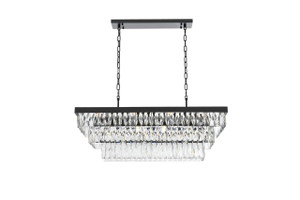 Josephine 36 Inch Rectangular Rectangular Chandelier In Black (1060G36BK)