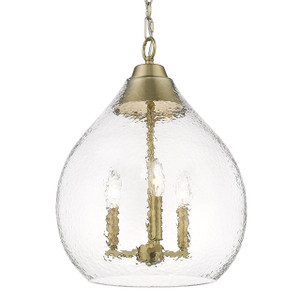 Ariella 3-Light Pendant in Brushed Champagne Bronze with Hammered Clear Glass (1094-3P BCB-HCG) Ariella 3-Light Pendant in Brushed Champagne Bronze with Hammered Clear Glass (1094-3P BCB-HCG)