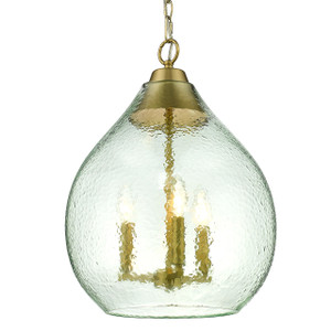 Ariella 3 Lt Pendant, Champagne Bronze, Seafoam Hammered Glass (1094-3P BCB-SHG)