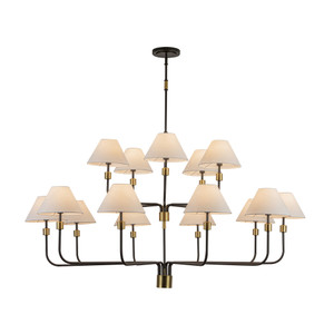 Providence 15 Light Chandelier, Black, Brushed Brass (AC12039BB) Providence 15 Light Chandelier, Black, Brushed Brass (AC12039BB)