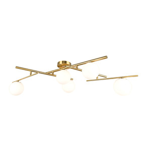 Modena - 5-Light Semi-Flush Mount - Plated Brushed Brass (AC11975BR) Modena - 5-Light Semi-Flush Mount - Plated Brushed Brass (AC11975BR)