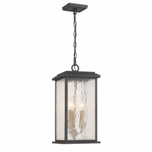 Estate 3 Light Outdoor Pendant, Black, Brass with Rain Glassware (AC9275BK) Estate 3 Light Outdoor Pendant, Black, Brass with Rain Glassware (AC9275BK)