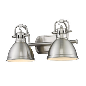 Duncan 2 Light Bath Vanity in Pewter with Pewter Shades (3602-BA2 PW-PW) Duncan 2 Light Bath Vanity in Pewter with Pewter Shades (3602-BA2 PW-PW)
