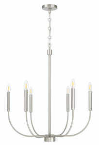 Traci 6 Light Chandelier in Brushed Polished Nickel (59826-BNK)