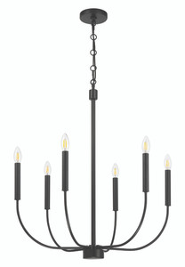 Traci 6 Light Chandelier in Flat Black (59826-FB)