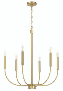 Traci 6 Light Chandelier in Satin Brass (59826-SB)