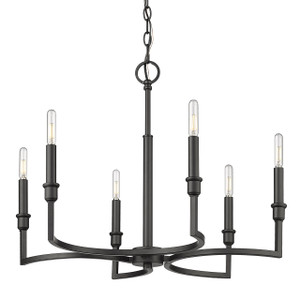 Ellyn 6 Light Chandelier in Matte Black (8209-6 BLK)