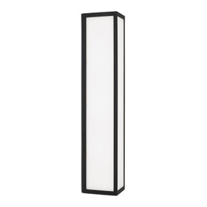 Irvin 7.5" W x 29" H Integrated LED Outdoor Wall Lantern in Black with Painted White Glass (954731BK-LD)