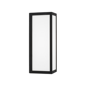 Irvin 7.5" W x 15.25" H Integrated LED Outdoor Wall Lantern in Black with Painted White Glass (954711BK-LD)