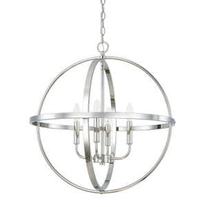Hartwell 23" W x 24" H 4-Light Orb Pendant in Polished Nickel   (317542PN)