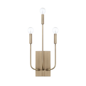 Zander 9" W x 20" H x 3.5" E 3-Light Sconce in Aged Brass ADA Compliant  (621931AD)