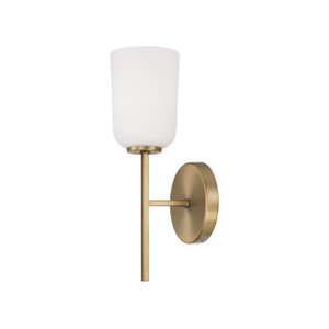 Lawson 5"W x 14"H 1-Light Sconce in Aged Brass with Soft White Glass (648811AD-542)