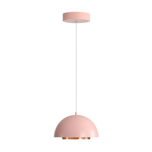Solsken 12" LED Pendant in Sand White with Aged Copper (3632-12 SNW-ACR)