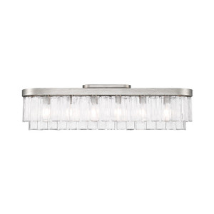 Ciara 6-Light Flush Mount in Peruvian Silver with Hammered Water Glass (1768-FM42 PS-HWG)