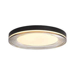 Ondulada LED Flush Mount - 20" in Sand Black with Smoky Glass (9518-20 SNB-SMK)