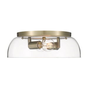 Duncan 14" Flush Mount in Aged Brass with Clear Glass (3602-14 AB-CLR)