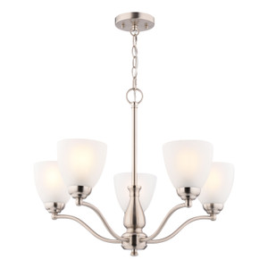 Bellwood 24.5-in. 5 Light Chandelier Satin Nickel (H0312)