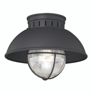 Harwich 10-in Outdoor Flush Mount Ceiling Light Textured Black (T0142)