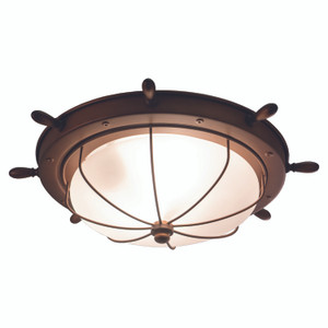 Nautical 15-in Outdoor Flush Mount Ceiling Light Antique Red Copper (OF25515RC)