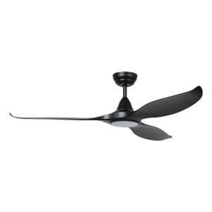 Tirol 60" 3 Blade  DC Fan w/LED Light, 4.5 in Rod,12 inch Rod, Smart Control, Black, Black Accents, Black Blades (235224-6002A)