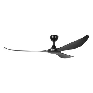 Mission Bay 72" 3 Blade DC Fan w/6 inch Rod, 12 Inch Rod Smart Control , Black, Black Accents, Black Blades  (235500-7202A)