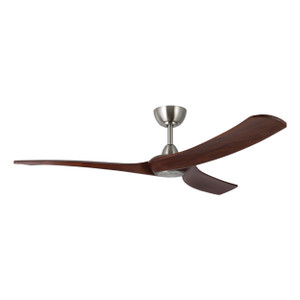 Williwaw 60" 3 Blade DC Fan w/6" & 12" Rod, Smart Kit Sold Separately, Brushed Nickel/ Brushed Nickel Accents/ Acacia Blades  (235370-6032A)