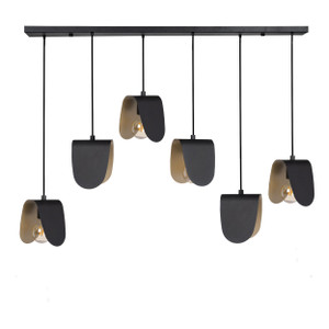 Serenara 6-Light Black and Gold Pendant Light (390184A)