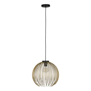 Venezuela 15.35-inch 1-Light Black and Gold Pendant Light (901003A)