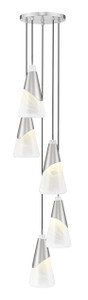 Aimie 5 Light Chandelier in Brushed Nickel (828P7-5R-BN)