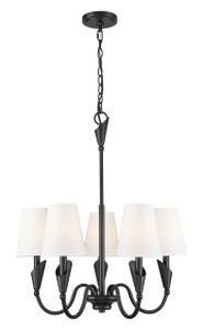 Claudelle 5 Light Chandelier in Matte Black (4014-24MB)