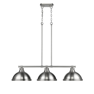 Duncan Small Pendant with Rod in Pewter with Rubbed Bronze (3602-3LP PW-PW) Duncan Small Pendant with Rod in Pewter with Rubbed Bronze (3602-3LP PW-PW)