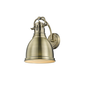Duncan 1 Light Wall Sconce in Aged Brass (3602-1W AB-AB)
