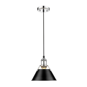 Orwell 7.5" Wide Small Pendant in Chrome with Matte Black (3306-S CH-BLK)