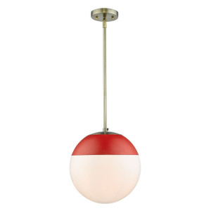 1 Light Pendant with Rod (3218-L AB-RED)
