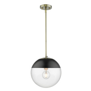 1 Light Pendant with Rod (3219-L AB-BLK)