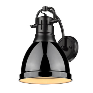 1 Light Wall Sconce (3602-1W BLK-BK)