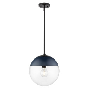 1 Light Pendant with Rod (3219-L BLK-MNVY)