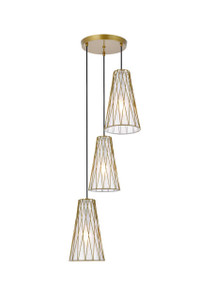 Modesta 3 Light Brass Pendant (LD2416BR)