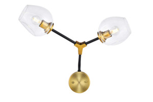 Cavoli 2 Light In Light Antique Brass And Flat Black Wall Sconce (1712W26LAB)