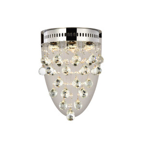Galaxy 3 Light Chrome Wall Sconce Clear Royal Cut Crystal (V2006W12C/RC)