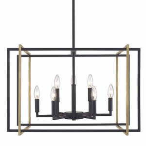 9 Light Chandelier (6070-9 BLK-AB)