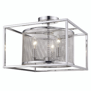London Semi-Flush (with chrome outer cage) in Chrome (2245-SF CH-CH)