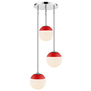 3 Light Pendant (3218-3P CH-RED)